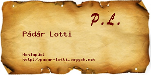 Pádár Lotti névjegykártya